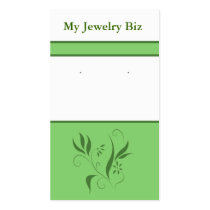 Green Floral Earring Cards business cards by HandmadeBiz Green Floral Earring Cards business cards