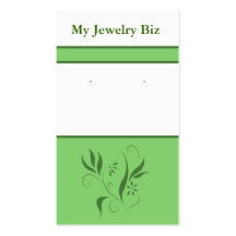 Green Floral Earring Cards Business Cards