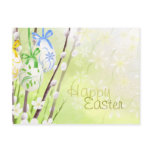 Green Floral Easter Eggs - Customized Postcards