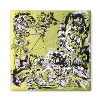green floral grunge magnets