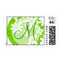 Green Floral Monogram Stamps