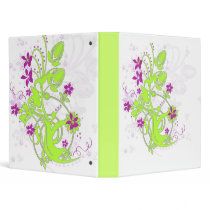 GREEN FLORAL MOTIF binders