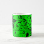 Green Floral Mug mugs