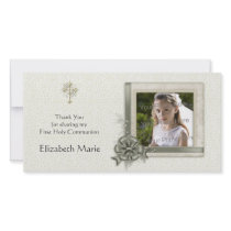 Green Floral, Ornate Frame, Religious Photo Card