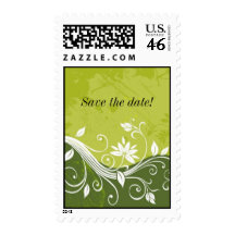green floral - Save the date postage