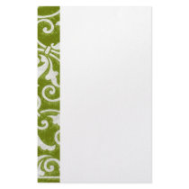 Green Floral Stationery