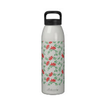 Green Floral Vines Pattern Reusable Water Bottles
