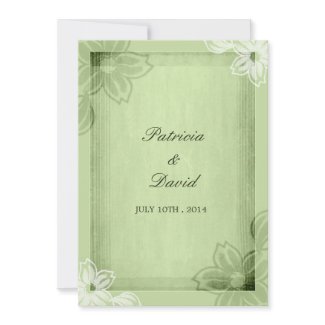 Green Floral Watercolor Wedding Invitations invitation