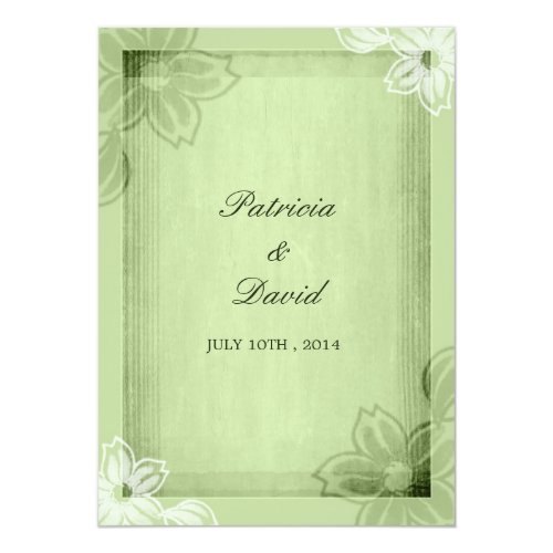 Green Floral Watercolor Wedding Invitations