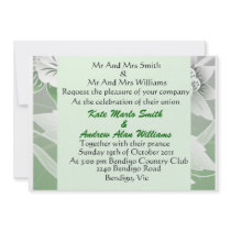 Green floral wedding invitation