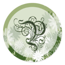 Green Floral Wedding Monogram P Seal stickers by TDSwhite Green Floral Wedding Monogram P Seal stickers