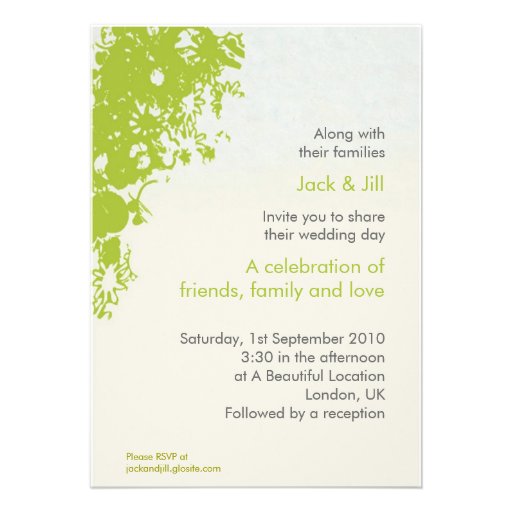 Green Flourish 5x7 Invite