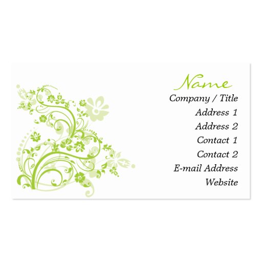 Green Flourish Business Cards