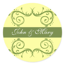 Green Flourish Monogram Stickers by JuJuGarden Green Flourish Monogram Stickers