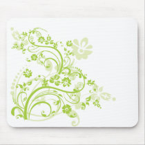 Green Flourish Mousepad by myhmdesigns Green Flourish Mousepad