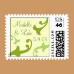Green Flourish Wedding Postage stamps