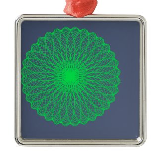 green flower 6567 abstract art christmas tree ornaments