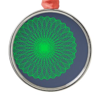 green flower 6567 abstract art christmas tree ornaments