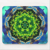 Green Flower Circle Geometric Mandala Mousepad mousepads