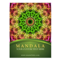 Green Flower Mandala - green Post Card