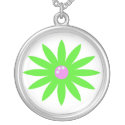 Green Flower Necklace by E_MotionStudio