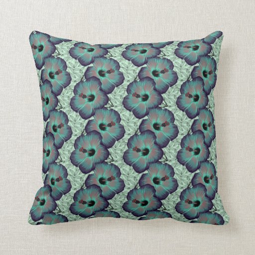Green Flower Pattern Decorative Throw Pillows Zazzle