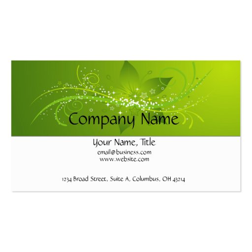 Green Flower Star Business Card