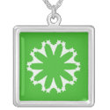 Green flower with white stars abstract design by Priscilla48