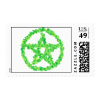 Green Flowered Pentacle Stamp