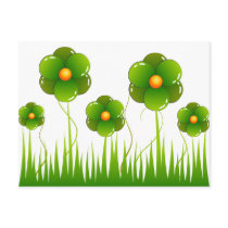 Green flowers - Customized postcards