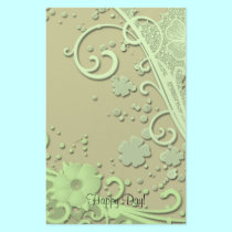 Green Flowers Happy Day! stationery