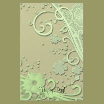 Green Flowers Happy Day! stationery
