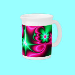 Green Flowers on Pink Ribbons Fractal pitchers