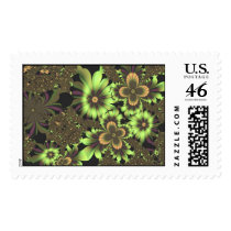 Green Flowers postage by bragova Green Flowers postage