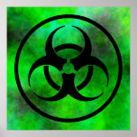 Green Fog Biohazard Symbol Poster