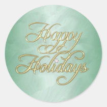 Green Foil Happy Holidays Diamond Sticker