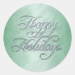 Green Foil Happy Holidays Diamond Sticker