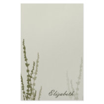 Green Foliage Silhouette Stationery