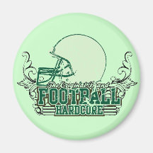 Green Football Hardcore T-shirts and Gifts Refrigerator Magnet