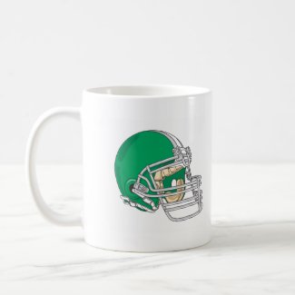 Green football helmet mug