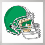 green football helmet vector poster