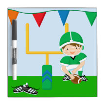 Green Football Player  Dry Erase Board
