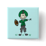 Green Football Player  T-shirts and Gifts Pinback Button