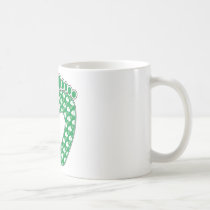 Green Footprint Heart mugs