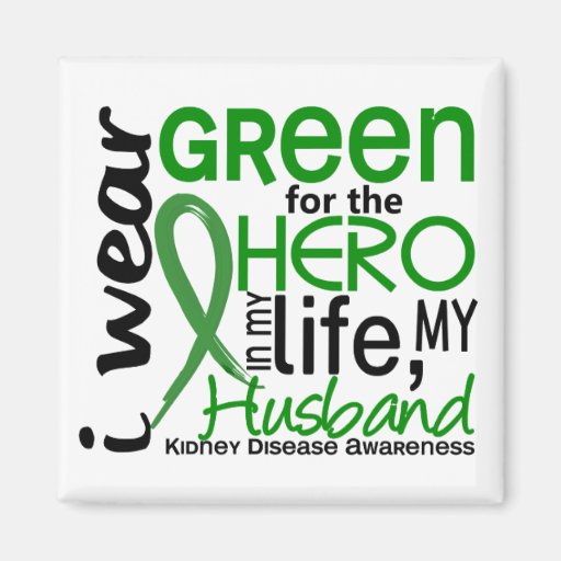 Green For Hero 2 Husband Kidney Disease Magnets