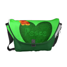 Green for Peace Butterfly Messenger Bag
