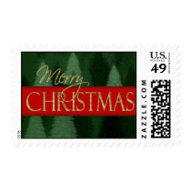 Green Forest Christmas Trees Stamp