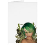 Green Forest Fairy 3D Close-Up Card
