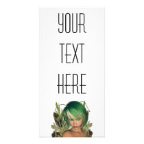 Green Forest Fairy 3D Close-Up photo cards