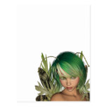 Green Forest Fairy 3D Close-Up Post Card